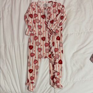 Caden Lane Valentine Red and Pink Heart Footies